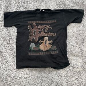 Vintage Black Happy Halloween Kids T-Shirt